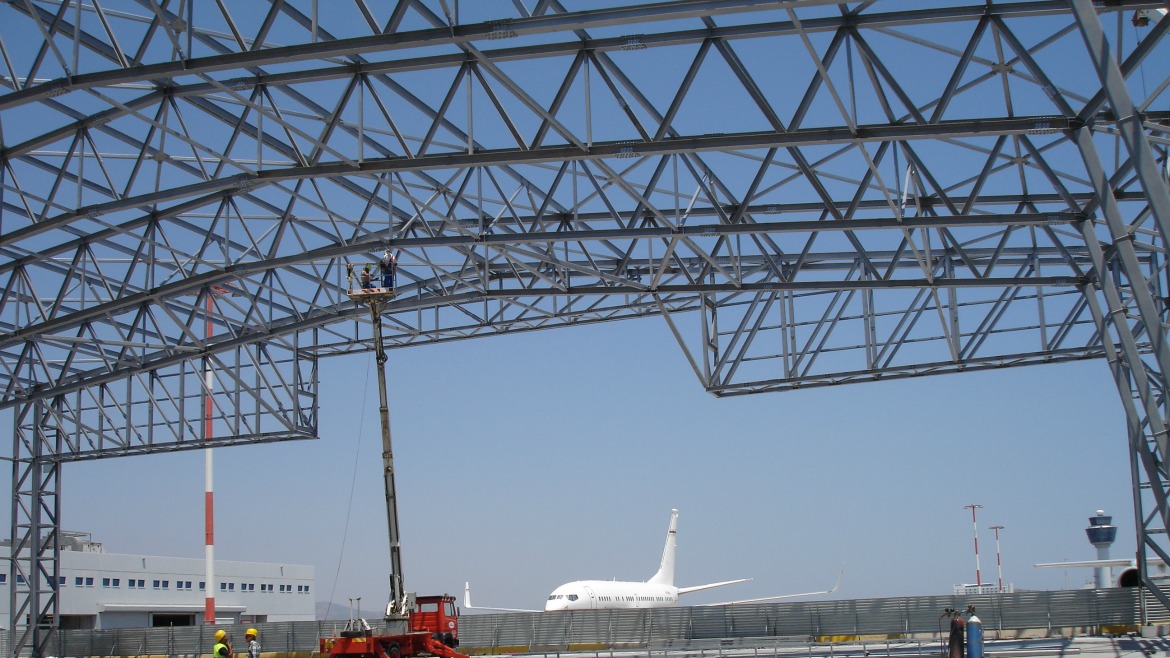 AIRCRAFT MAINTENANCE HANGAR AT THE ATHENS INTERNATIONAL AIRPORT ELEFTHERIOS VENIZELOS