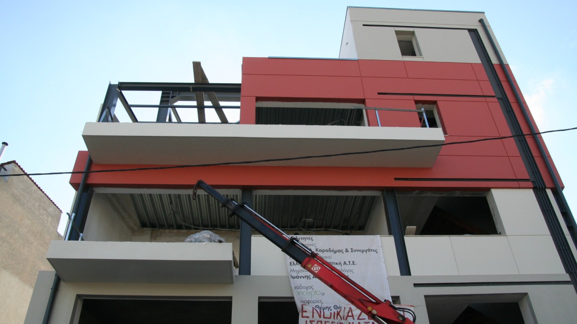 ADDITION OF 3 STORIES TO AN EXISTING SINGLE-STORY BUILDING IN GAZI, ATHENS